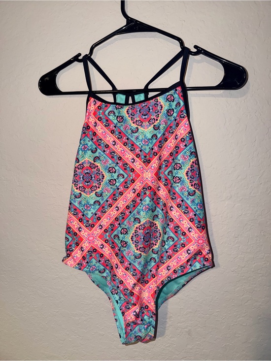 Other - Girls XL 14-16 Colorful One Piece Swimsuit Geometric Floral Print Racerback new